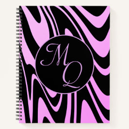 Personalisierte Monogram Initials Viol Black Noteb Notizbuch