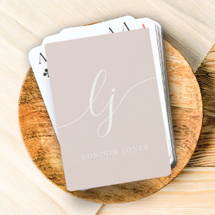 Personalisierte Monogram-Kalligrafie Feminine-Scri Spielkarten