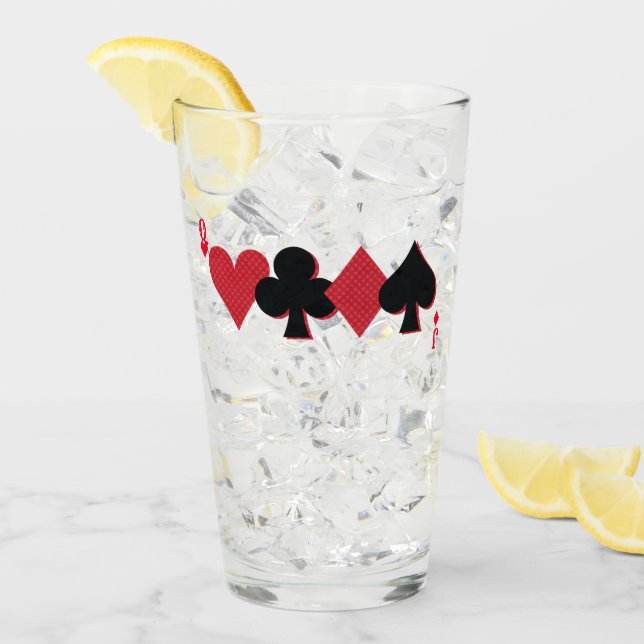 Personalisierte Monogram Playing Card Bridge & Pok Glas (Vorderseite Ice)