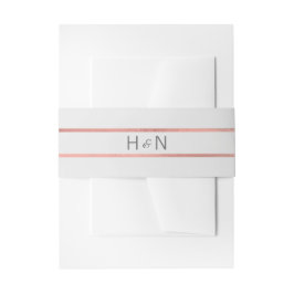 Personalisierte Monogram Rose Gold Foil Gray Weddi Einladungsbanderole