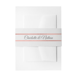 Personalisierte Monogram Rose Gold Foil Gray Weddi Einladungsbanderole