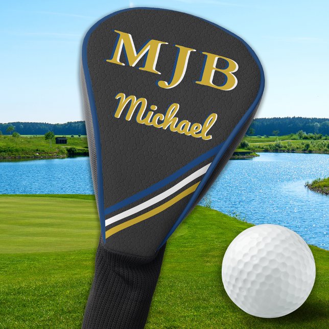 Personalisierte Monogramm 3 Initialen Eleganter Go Golf Headcover (Von Creator hochgeladen)