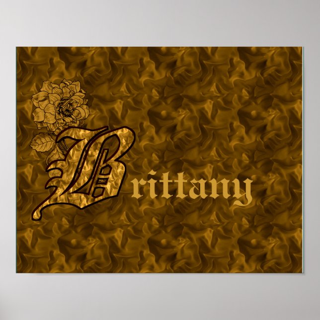 Personalisierte Monogramm Anfangsbuchstabe B Gold- Poster (Vorne)