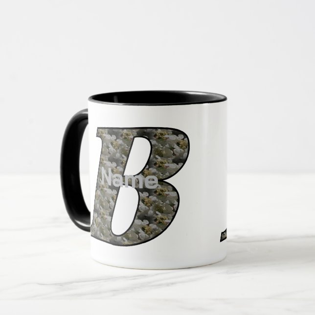 Personalisierte Monogramm-Anfangsbuchstabe B Horte Tasse (Vorderseite Links)