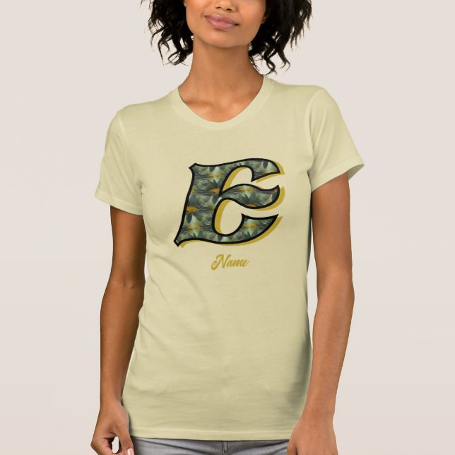 Personalisierte Monogramm-Anfangsbuchstabe E Gänse T-Shirt (Vorderseite)