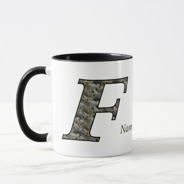 Personalisierte Monogramm Anfangsbuchstabe F Horte Tasse (Links)