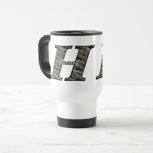 Personalisierte Monogramm Anfangsbuchstabe H Horte Reisebecher (Vorderseite Links)