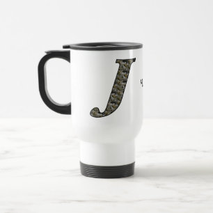Personalisierte Monogramm-Anfangsbuchstabe J Horte Reisebecher