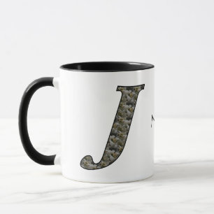 Personalisierte Monogramm Anfangsbuchstabe J Horte Tasse