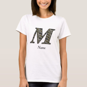 Personalisierte Monogramm-Anfangsbuchstabe M Horte T-Shirt