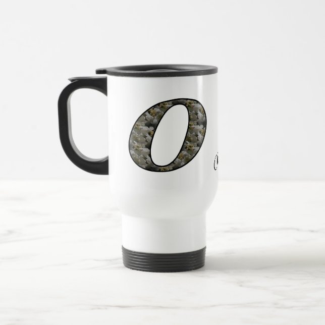 Personalisierte Monogramm-Anfangsbuchstabe O Horte Reisebecher (Links)