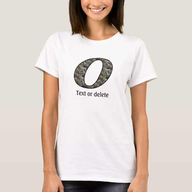 Personalisierte Monogramm-Anfangsbuchstabe O Horte T-Shirt (Vorderseite)