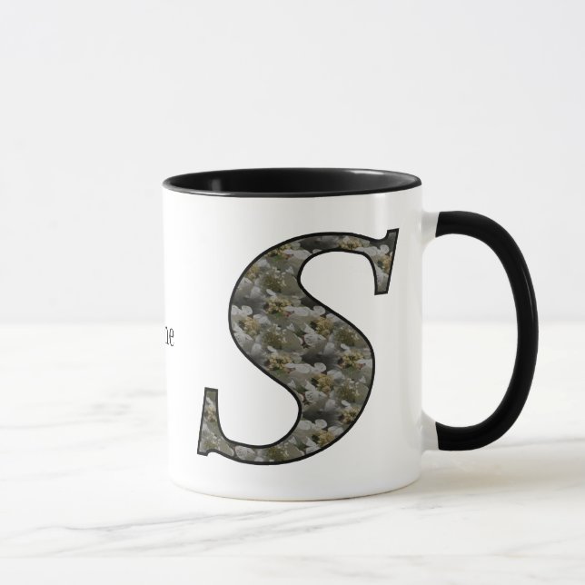 Personalisierte Monogramm-Anfangsbuchstabe S Horte Tasse (Rechts)