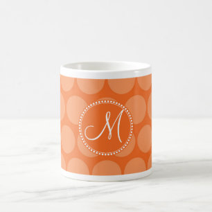 Personalisierte Monogramm-Anfangspunkte Orange Pol Kaffeetasse