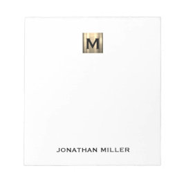 Personalisierte Monogramm aus Weiß und Gold Notizblock