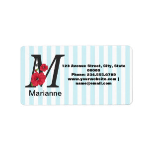 Personalisierte monogramm bearbeitbare mtextrote B Adressaufkleber