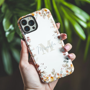 Personalisierte Monogramm-Blumen Case-Mate iPhone Hülle