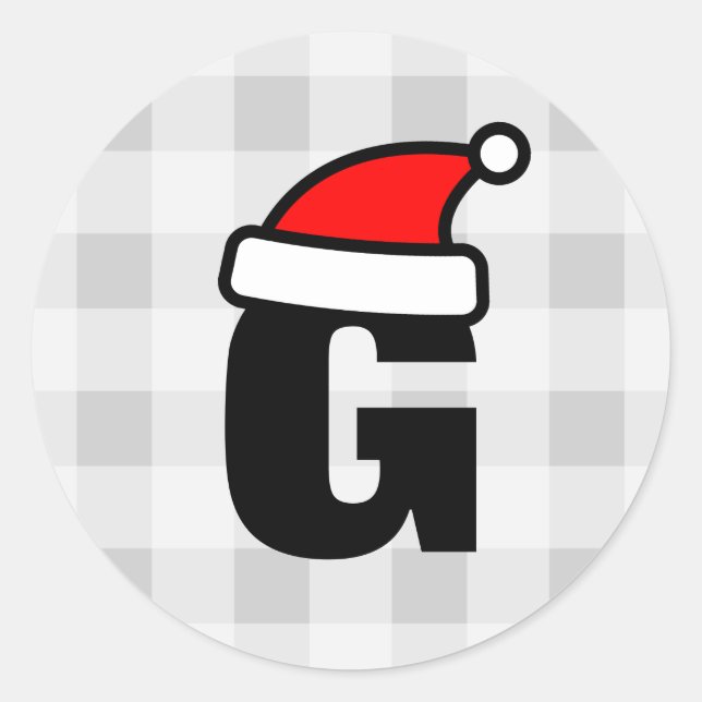 Personalisierte Monogramm Brief Weihnachts-Weihnac Runder Aufkleber (Vorderseite)