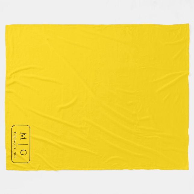 Personalisierte Monogramm-Datums-Flanelldecke als  Fleecedecke (Vorderseite (Horizontal))