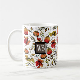 Personalisierte Monogramm farbige Herbsternte Kaffeetasse