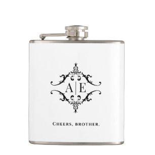 Personalisierte Monogramm-Flasche für den Trauzeug Flachmann
