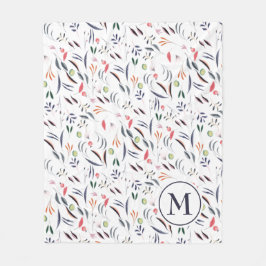 Personalisierte Monogramm Floral Fleecedecke