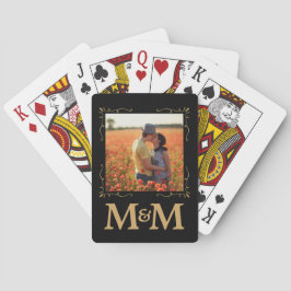 Personalisierte Monogramm-Foto-Gastgeschenk Hochze Spielkarten