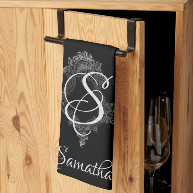 Personalisierte Monogramm Geschirrtuch (Drittel gefaltet)