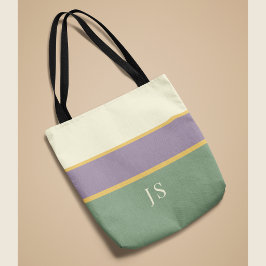 Personalisierte Monogramm-Gestreifte Elegante Tote Tasche