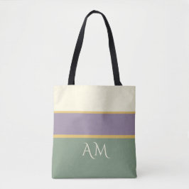 Personalisierte Monogramm-Gestreifte Premium-Tasch Tasche