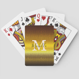 Personalisierte Monogramm-Goldspielkarten Spielkarten