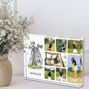 Personalisierte Monogramm-Golf-Fotocollage Fotoblock