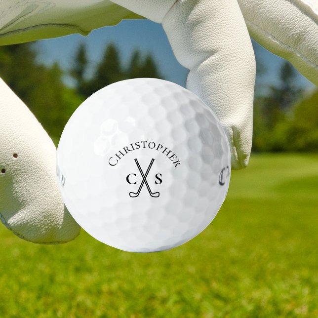 Personalisierte Monogramm Golfball (Custom golf balls with monogram initials and name. Perfect personalized gift for any golfer.)