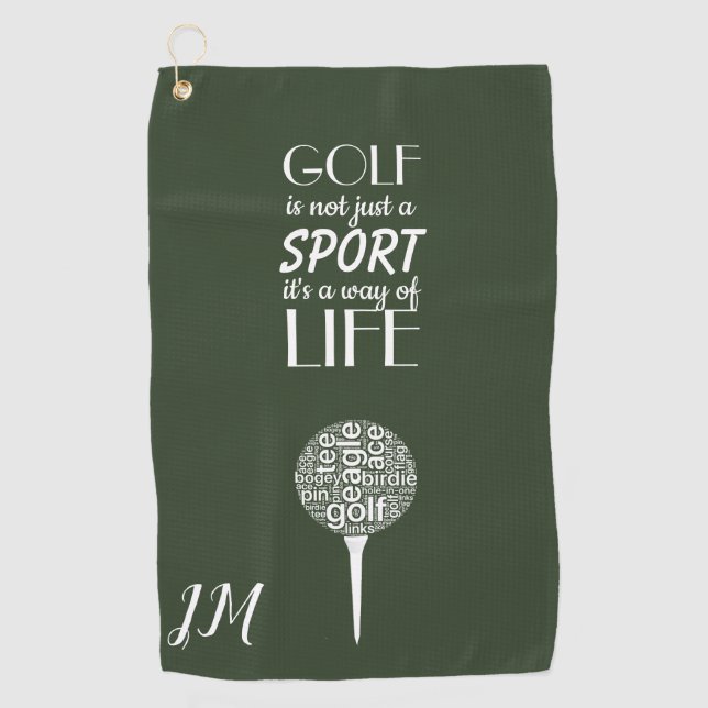 Personalisierte Monogramm Golfhandtuch (Vorderseite)