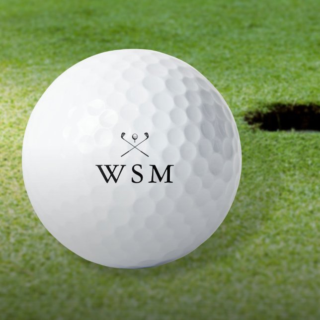 Personalisierte Monogramm-Golfschläger Golfball (Personalized Monogram Golf Clubs Golf Balls)