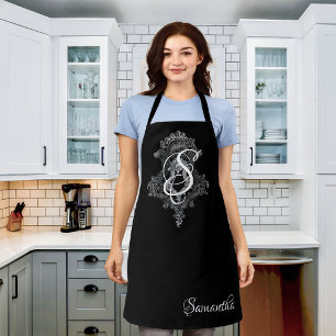Personalisierte Monogramm-Initial-All-Over-Druck-S Schürze