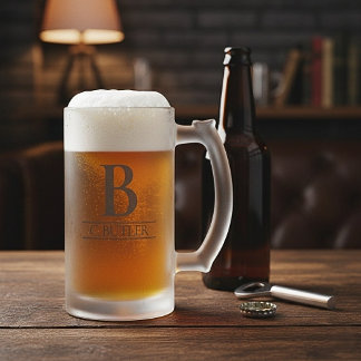 Personalisierte Monogramm-Initiale Custom Mattglas Bierglas
