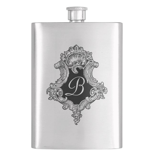 Personalisierte Monogramm-Initiale Flachmann (Vorderseite)