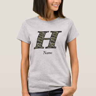 Personalisierte Monogramm-Initiale H Hortensien-Bl T-Shirt