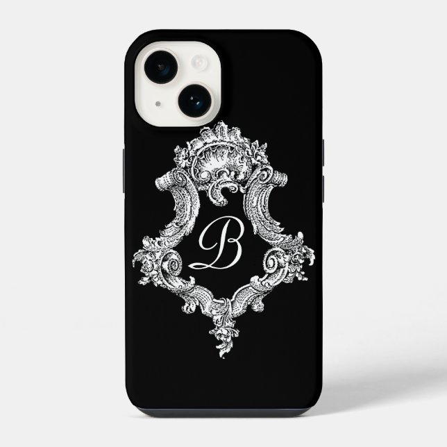 Personalisierte Monogramm-Initiale iPhone 14 Hülle (Rückseite)