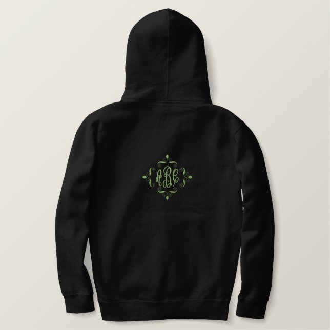 Personalisierte Monogramm-Initialen Bestickter Hoodie (Design Rückseite)