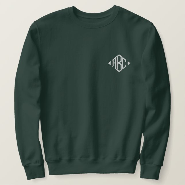 Personalisierte Monogramm-Initialen Besticktes Sweatshirt (Design vorne)