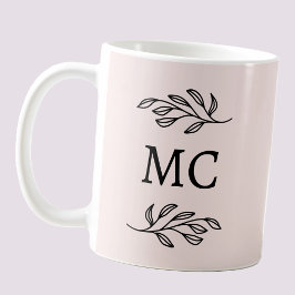 Personalisierte Monogramm-Initialen Botanischer Bl Kaffeetasse