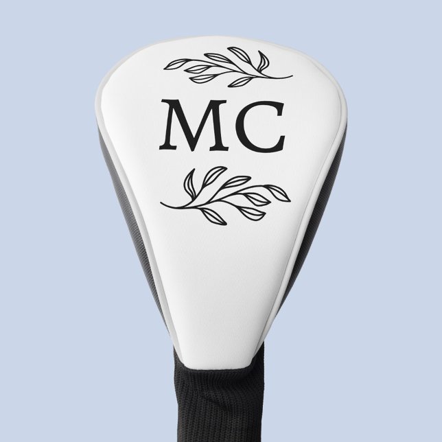 Personalisierte Monogramm-Initialen Botanisches Bl Golf Headcover (Personalized monogram initial botanical leaf art minimalist golf head cover)