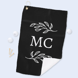 Personalisierte Monogramm-Initialen Botanisches Bl Golfhandtuch