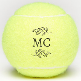 Personalisierte Monogramm-Initialen Botanisches Bl Tennisbälle