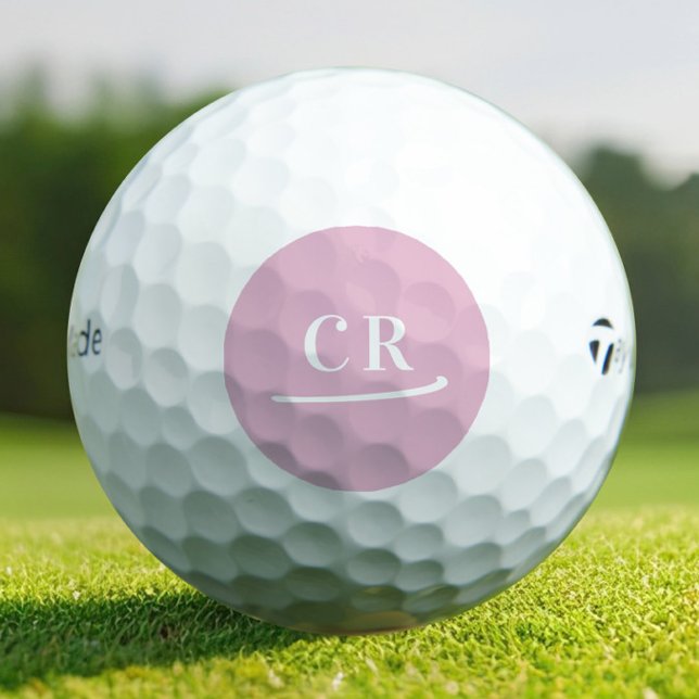 Personalisierte Monogramm-Initialen einfach modern Golfball (See the full matching stylish monogrammed golf collection in pink for her.)