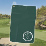 Personalisierte Monogramm-Initialen Emerald Green Golfhandtuch<br><div class="desc">Personalisieren Sie die Initialen,  um ein einzigartiges smaragdgrünes mit Monogramm Golfgeschenk zu schaffen. Entwickelt von Thisisnotme©</div>