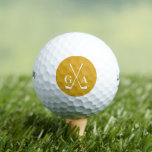 Personalisierte Monogramm-Initialen mit Crossed Cl Golfball<br><div class="desc">Mit diesem personalisierten, stilvollen Golfball mit Goldeffekt-Monogramm und gekreuztem Clubdesign stärken Sie Ihr Spiel. Ideal für Golfliebhaber, Turniergeschenke, Trauzeugen-Favoriten oder Vatertag-Überraschungen. Anpassbar mit Ihren Initialen für eine einzigartige Touch auf dem Kurs. Egal, ob Sie abschenken oder schenken: Dieser maßgeschneiderte Golfball verleiht jedem Schwung klassischen Charme und eine persönliche Note. Produktmerkmale:...</div>