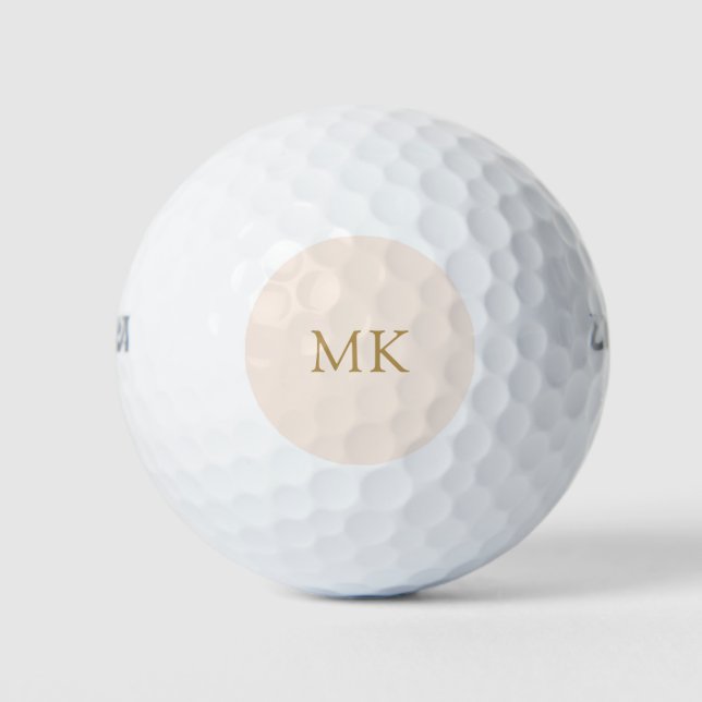 Personalisierte Monogramm-Initialen Modernes Blush Golfball (Vorderseite)